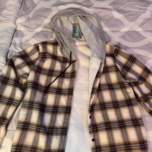 ROMWE Women’s Small Fleece Flannel Hooded Jacket